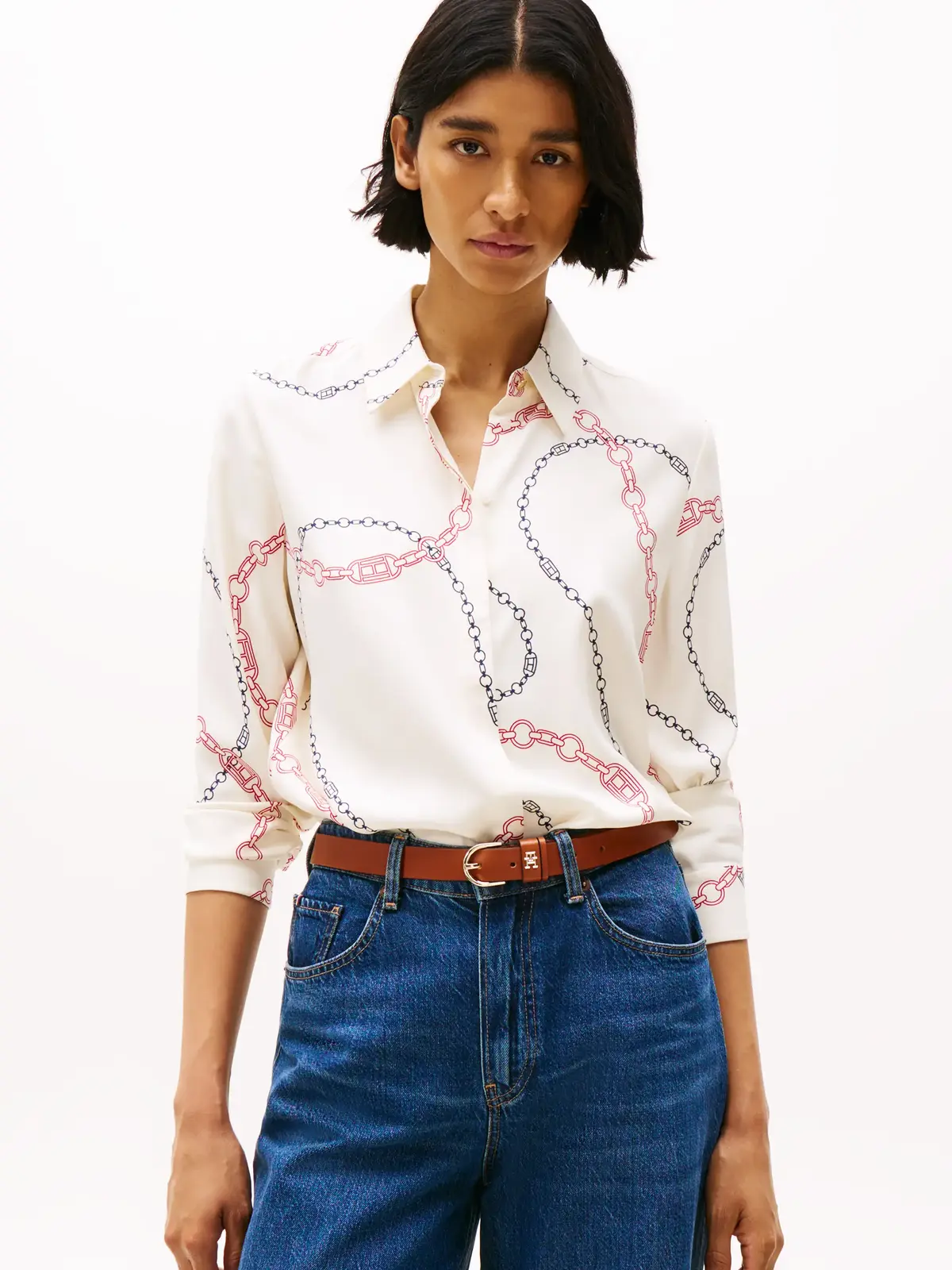 Tommy Hilfiger SOFT VISCOSE REGULAR, 01V Beyaz Kadın Gömlek