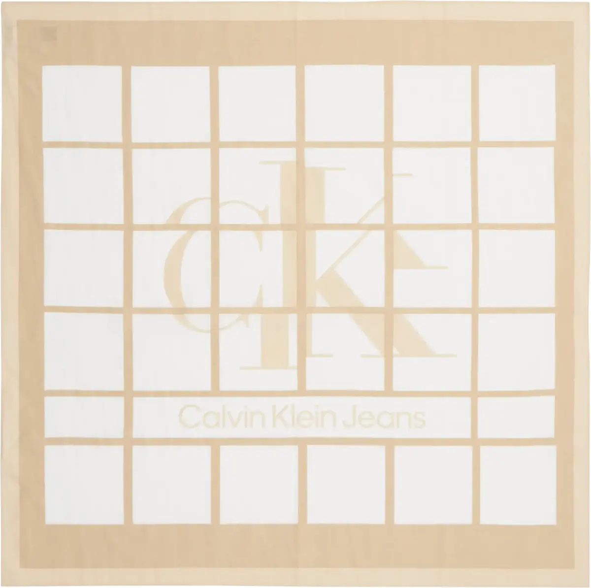 Calvin Klein LOGO BLOCK BANDANA 7 Kadın Krem Eşarp