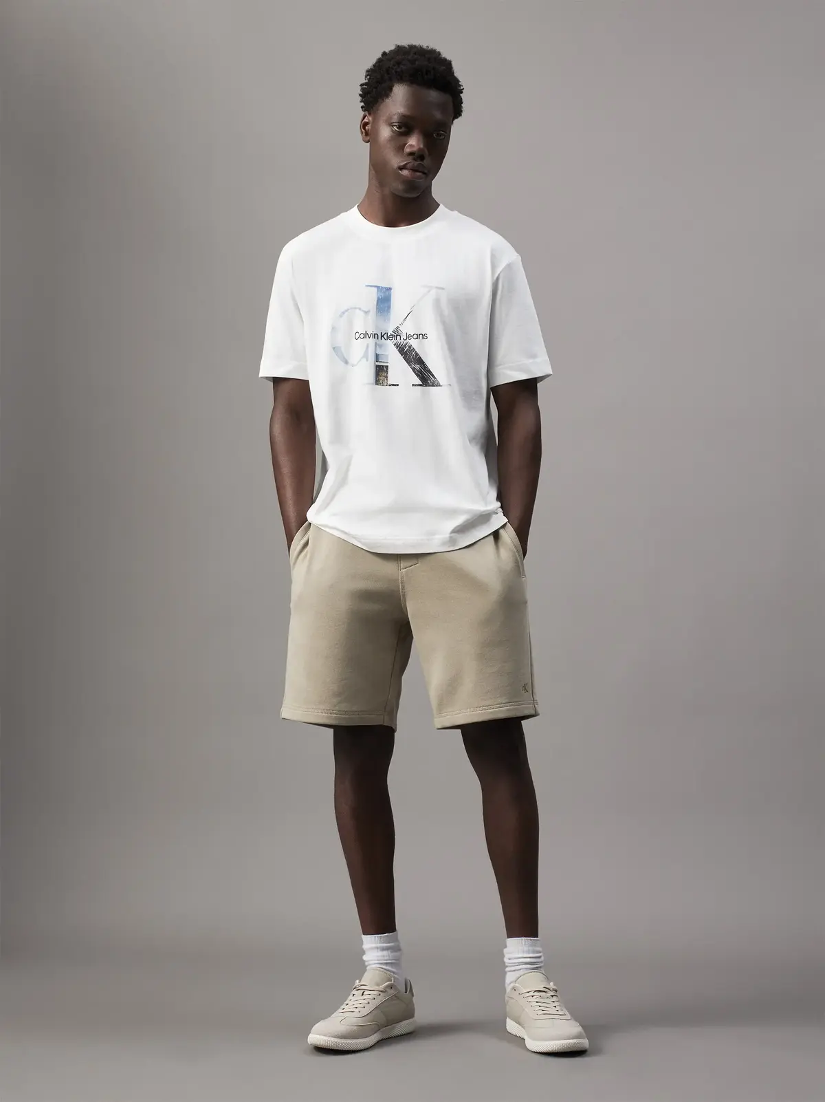 Calvin Klein PHOTO MONOGRAM TEE, YAF Beyaz Erkek T-Shirt & Polo