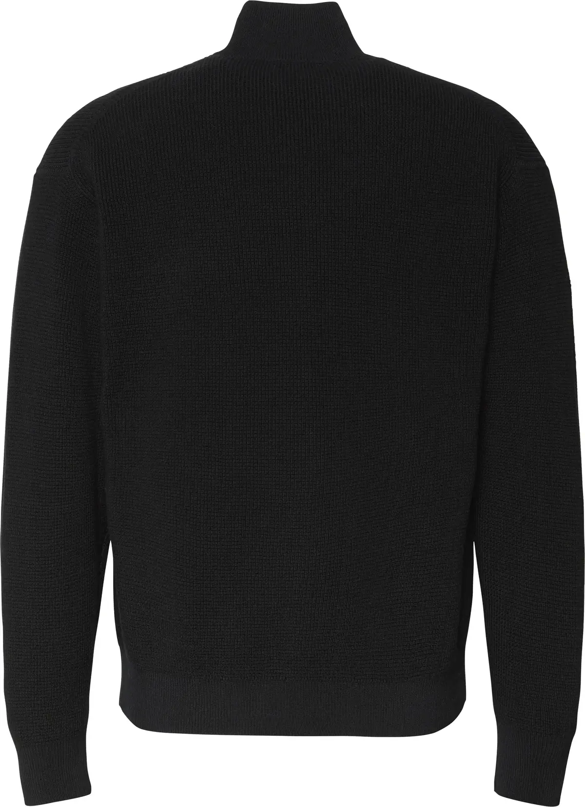 Calvin Klein LS EZ COTTON WAFFLE QUARTER ZIP Erkek Siyah Sweatshirt