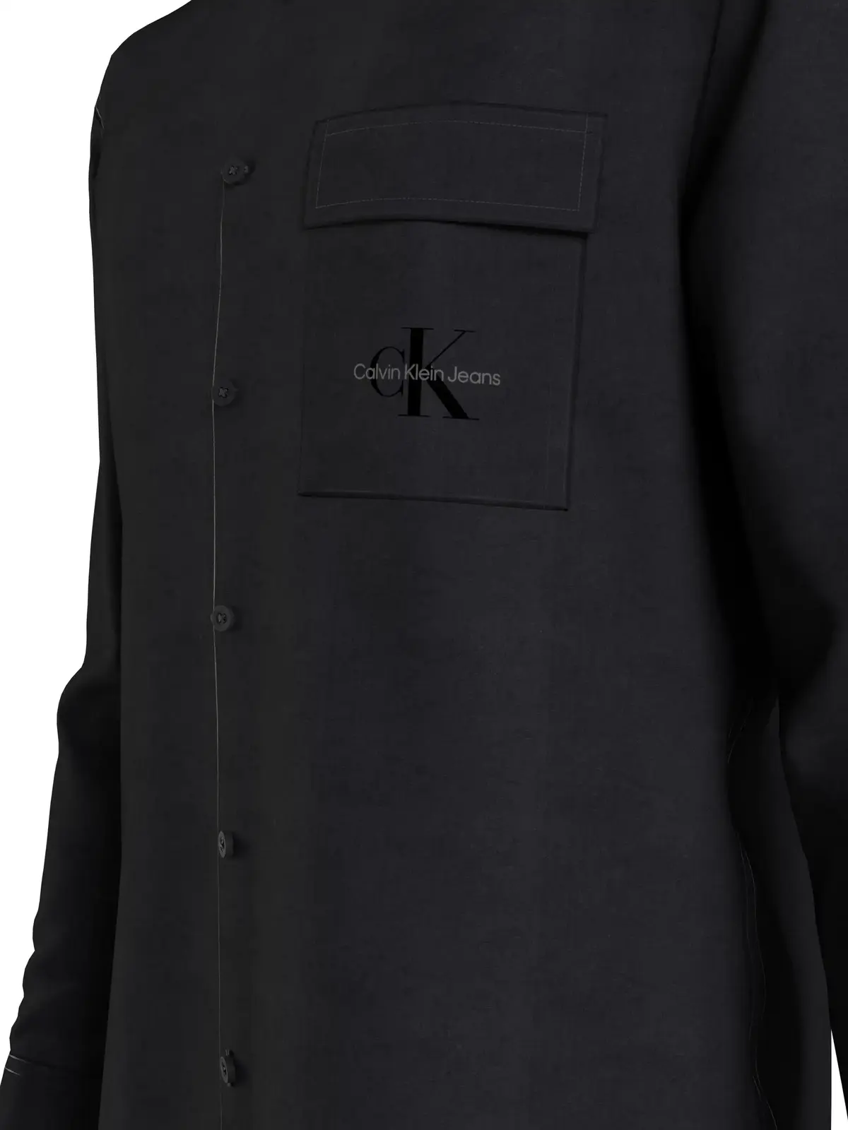 Calvin Klein MONOGRAM KNITTED SHI Erkek Siyah Gömlek