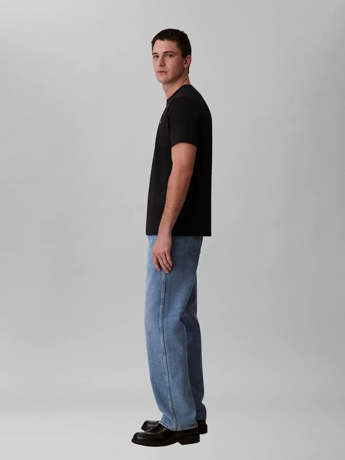 Calvin Klein SS SMOOTH CTTN SOLID, UB1 Siyah Erkek T-Shirt