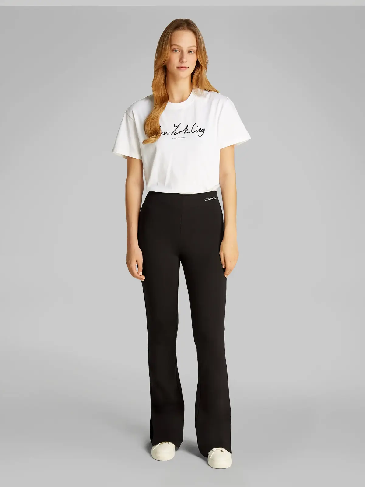 Calvin Klein MILANO LOGO ELASTIC, BEH Siyah Kadın Tayt