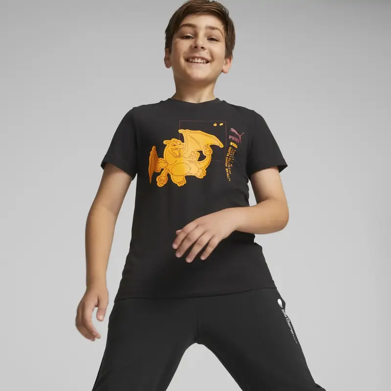 Puma X Pokemon Tee Kids Siyah Erkek Çocuk T-Shirt