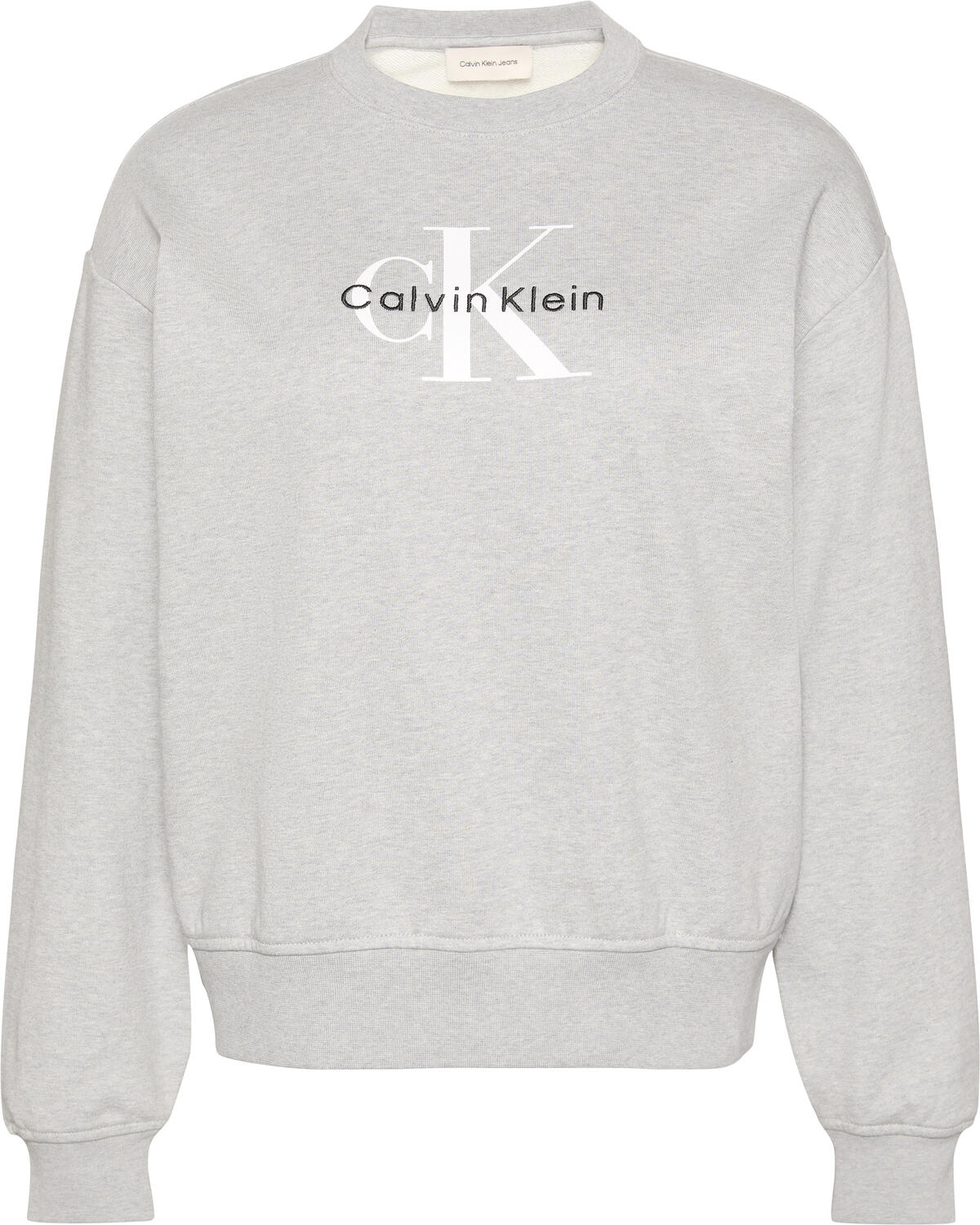 Calvin Klein LS MONOLOGO FRENCH TERRY RLXD CN Gri Kadın Sweatshirt Calvin Klein LS MONOLOGO FRENCH TERRY RLXD CN Gri Kadın Sweatshirt