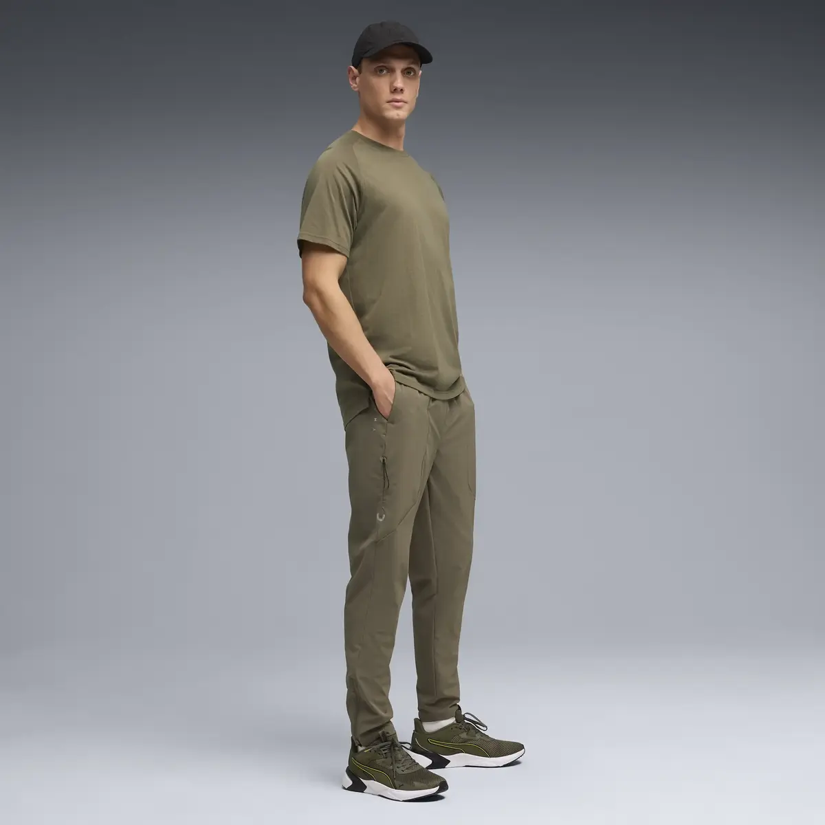 Puma M PWRTRAIN TRIBLEND TEE Haki Erkek T-Shirt
