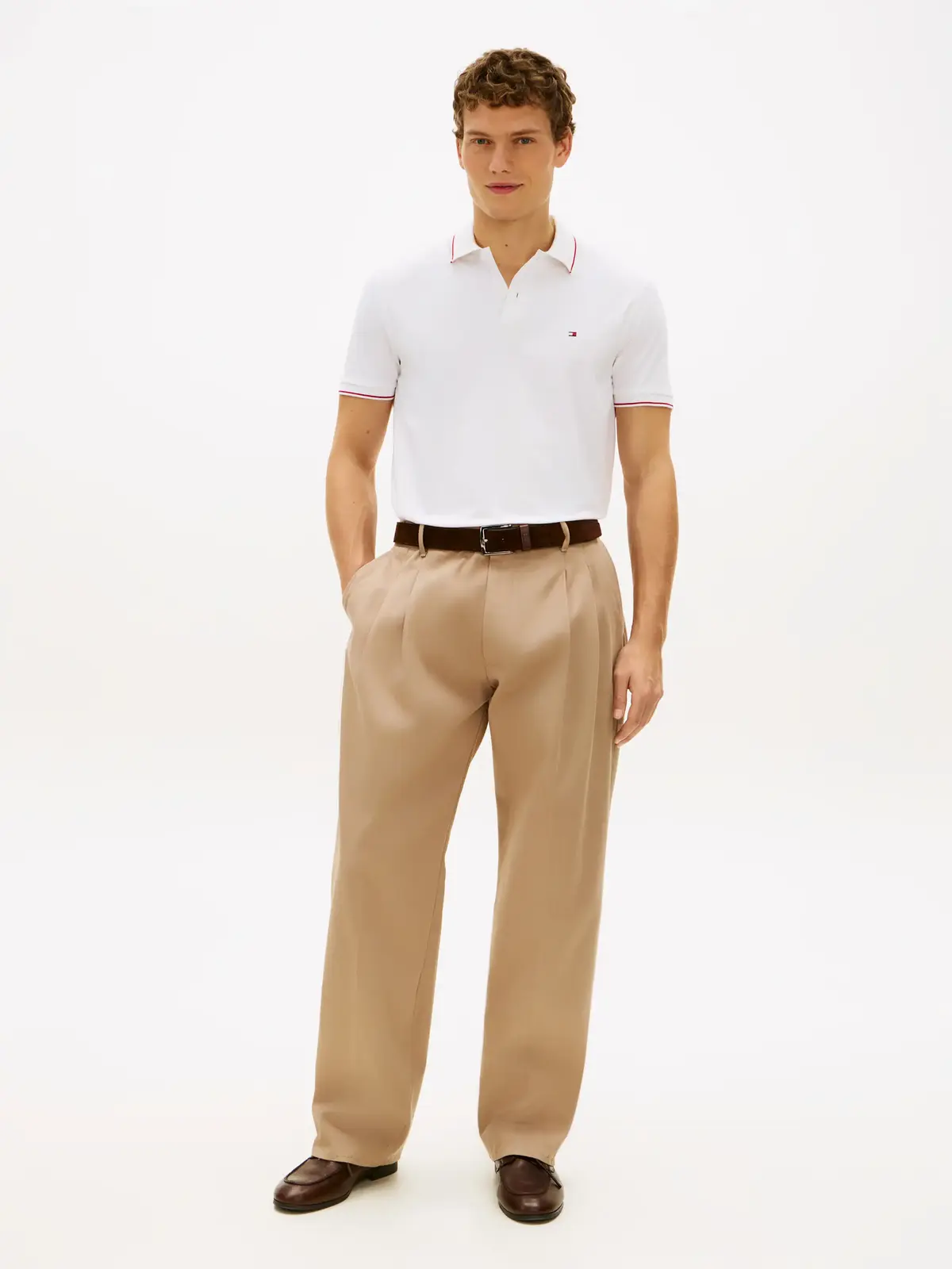 Tommy Hilfiger PERFORMANCE JERSEY R, YBR Beyaz Erkek T-Shirt & Polo