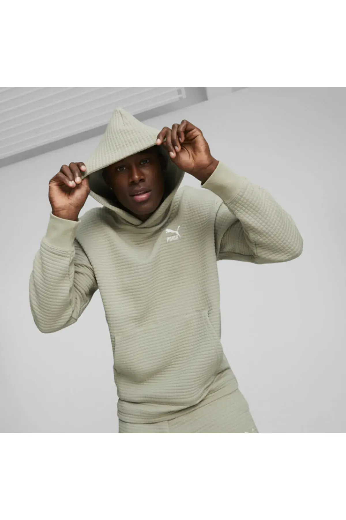 Puma Classics Quilted Hoodie Bej Erkek Hoodie