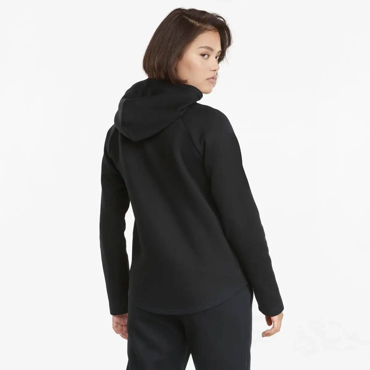 Puma Evostripe Full-Zip Hoodie Siyah Kadın Fermuarlı Hoodie
