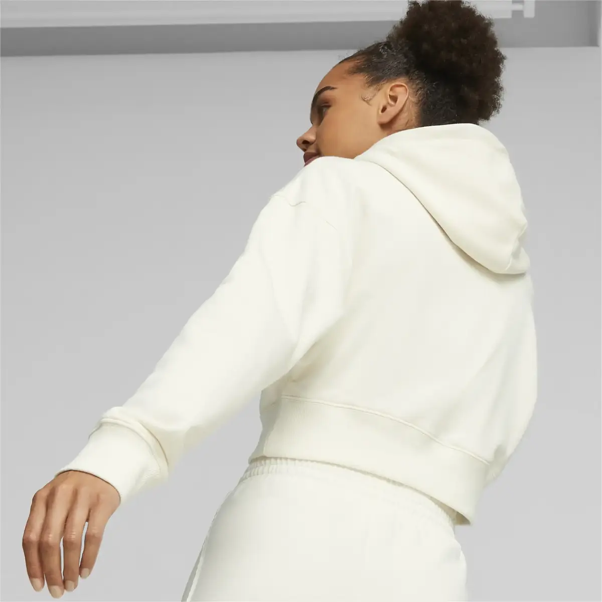 Puma CLASSICS Cropped Hoodie Beyaz Kadın Sweatshirt