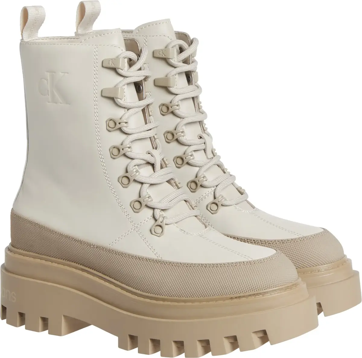Calvin Klein FLATFORM LACE UP BOO Kadın Bej Bot