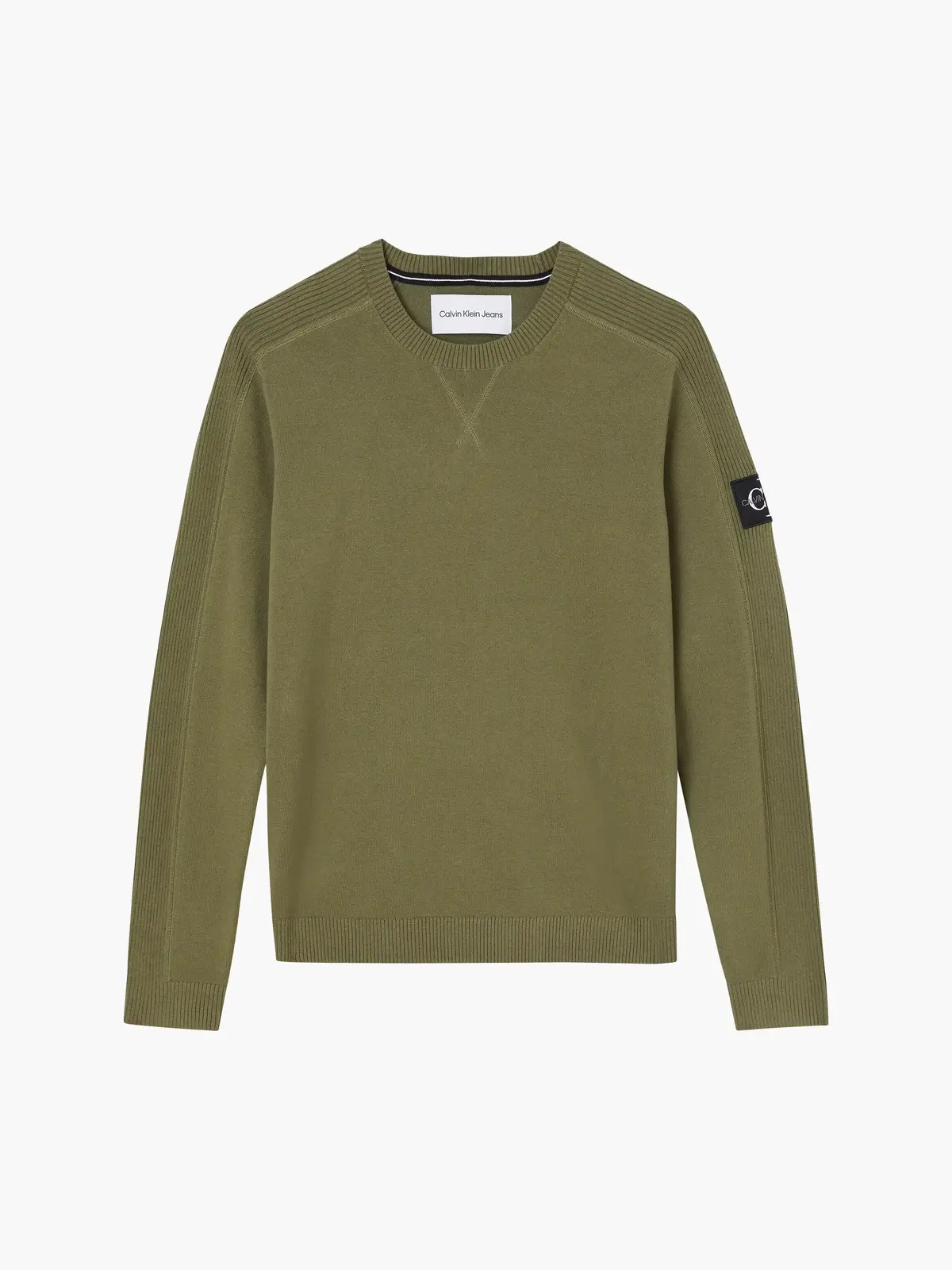 Calvin Klein MONOGRAM BADGE TEXTU Erkek Haki Kazak