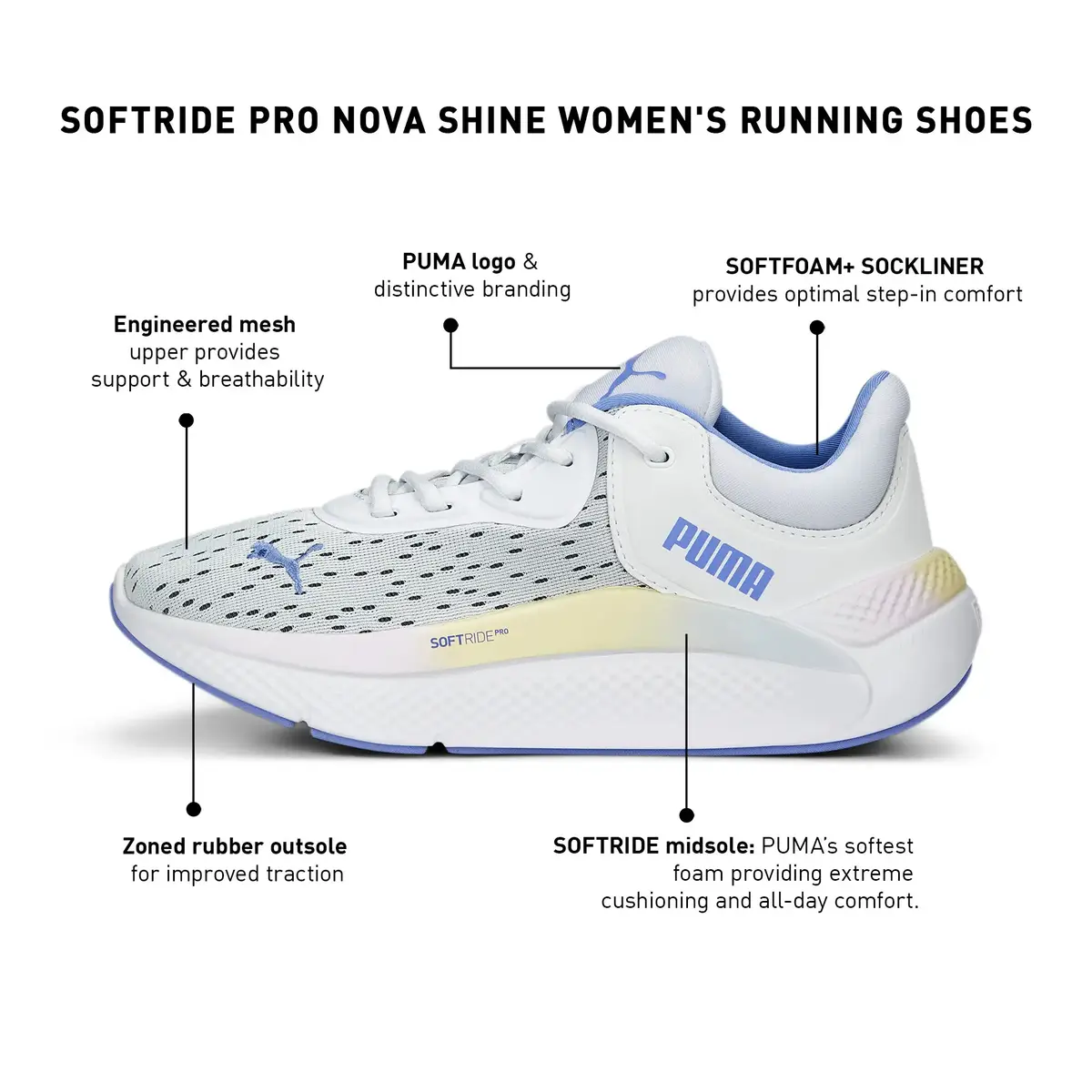 Puma Softride Pro Nova Beyaz Kadın Koşu Ayakkabısı
