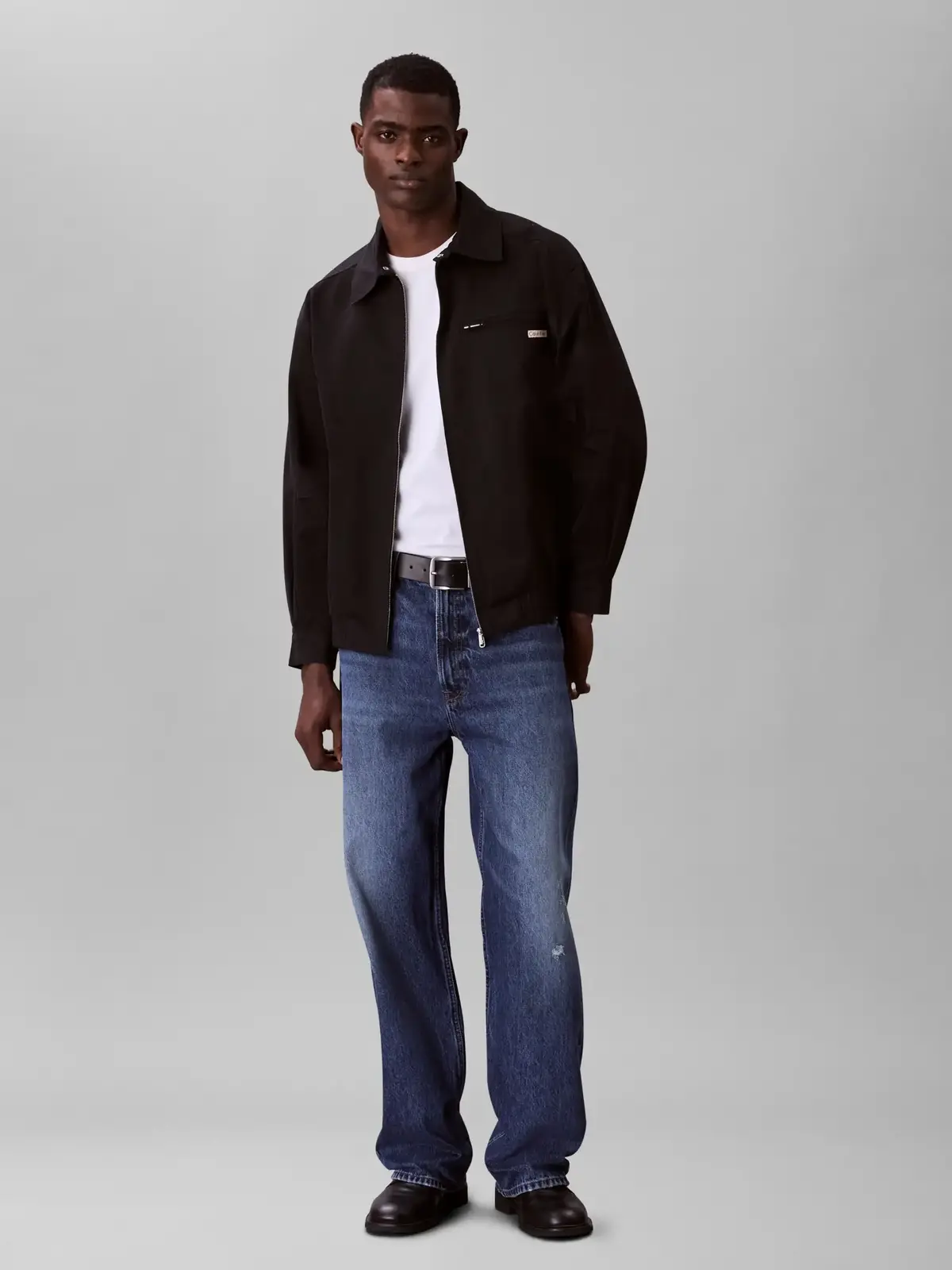 Calvin Klein A- LS COTTON FZ BLOUSON JACKET Siyah Erkek Ceket