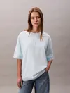 Calvin Klein A- OVERSIZED BOYFRIE, VFZ Açık Mavi Kadın T-Shirt