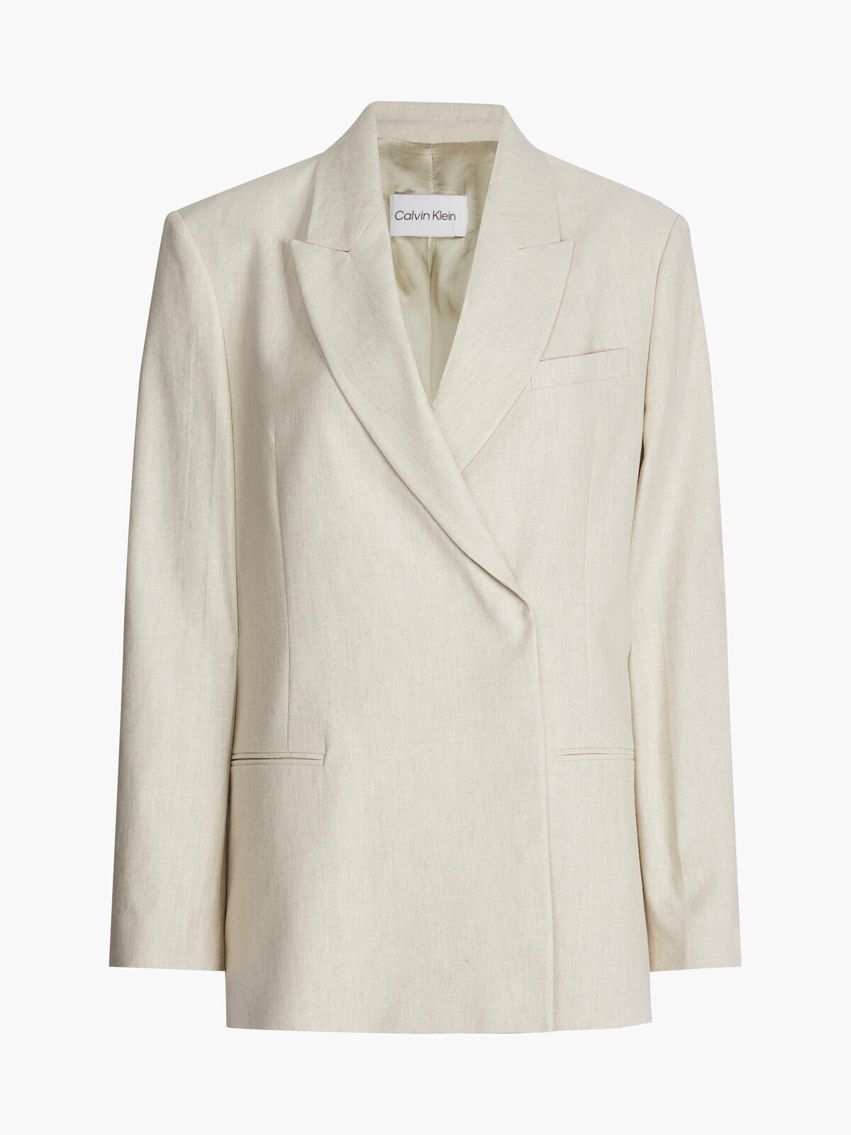 Calvin Klein LINEN TAILORED BLAZE Kadın Krem Blazer