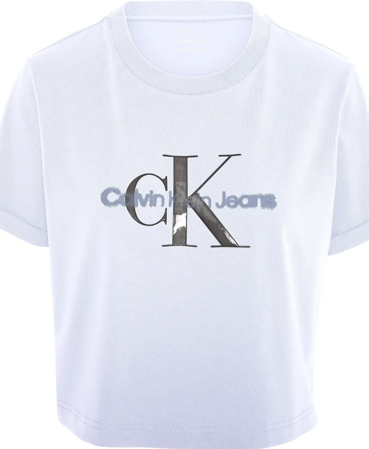 Calvin Klein SS LIQUID CK CROPPED, YAA Beyaz Kadın T-Shirt & Polo