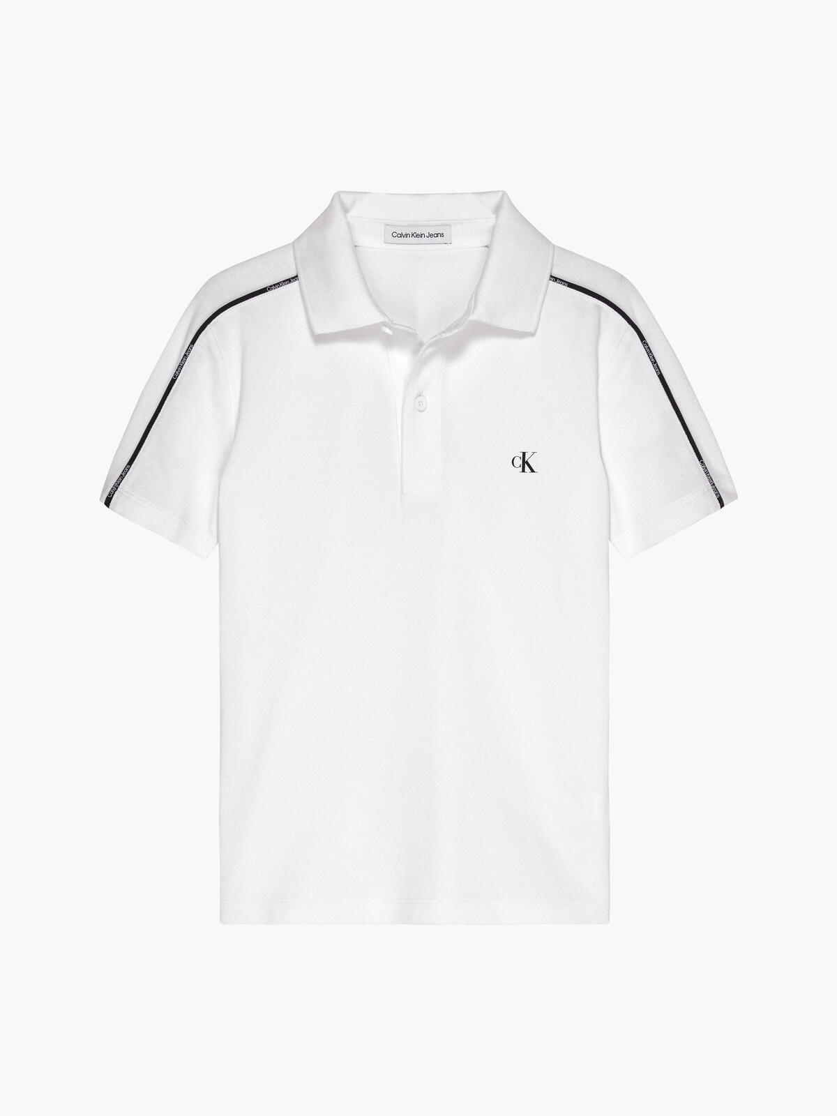 Calvin Klein LOGO PIPING SS POLO Erkek Beyaz Polo T-Shirt