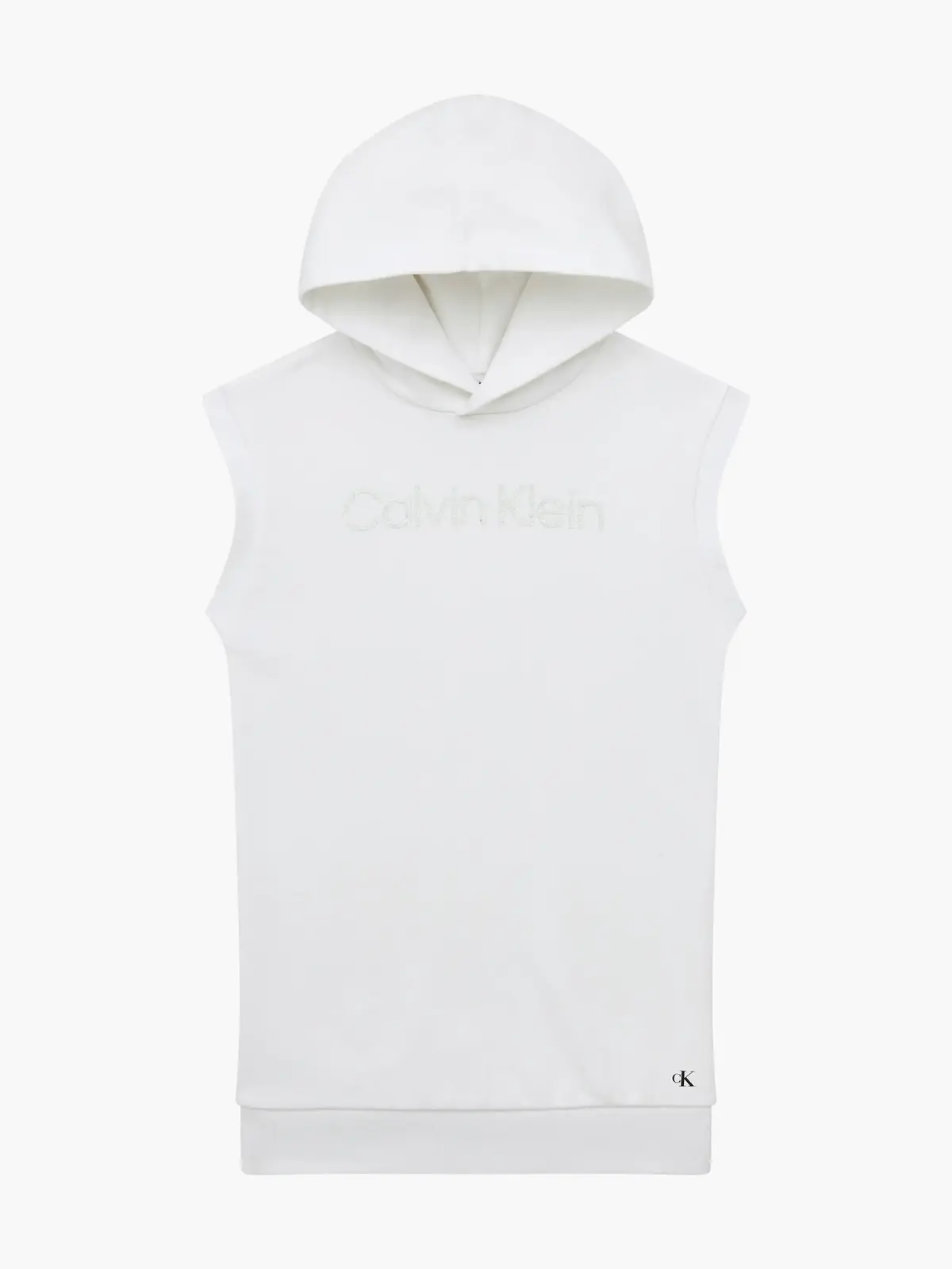 Calvin Klein INST SILVER LOGO HOO Kadın Beyaz Elbise