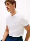 Tommy Hilfiger LUXURY INTERLOCK TEE, YBR Beyaz Erkek T-Shirt & Polo