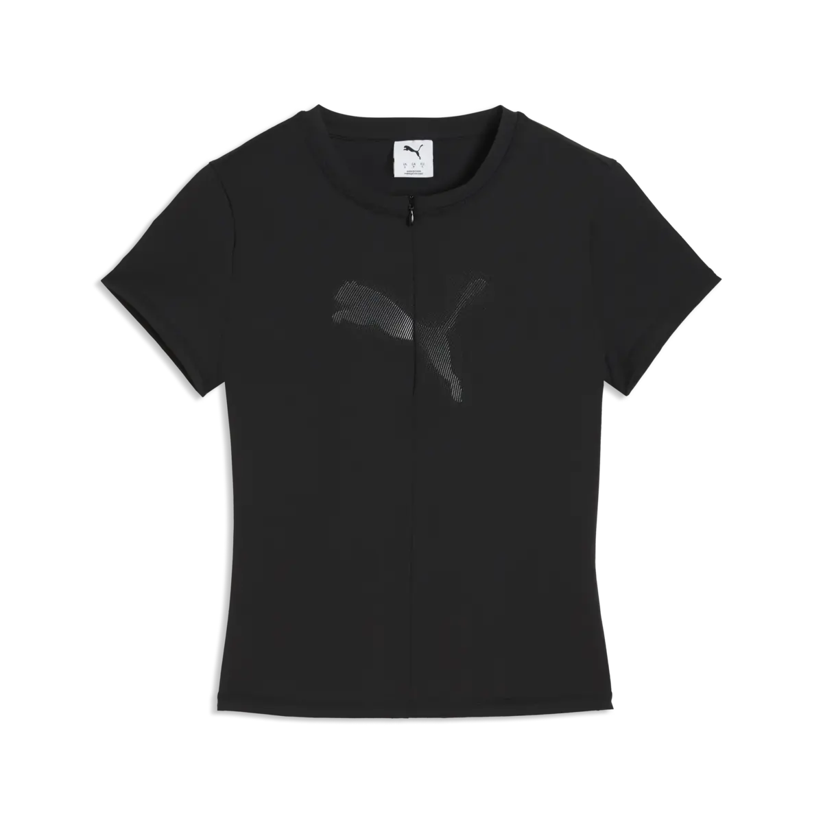 Puma  DARE TO Slim Graphic Tee Siyah Kadın Fermuar Detaylı Dar Kesim T-Shirt