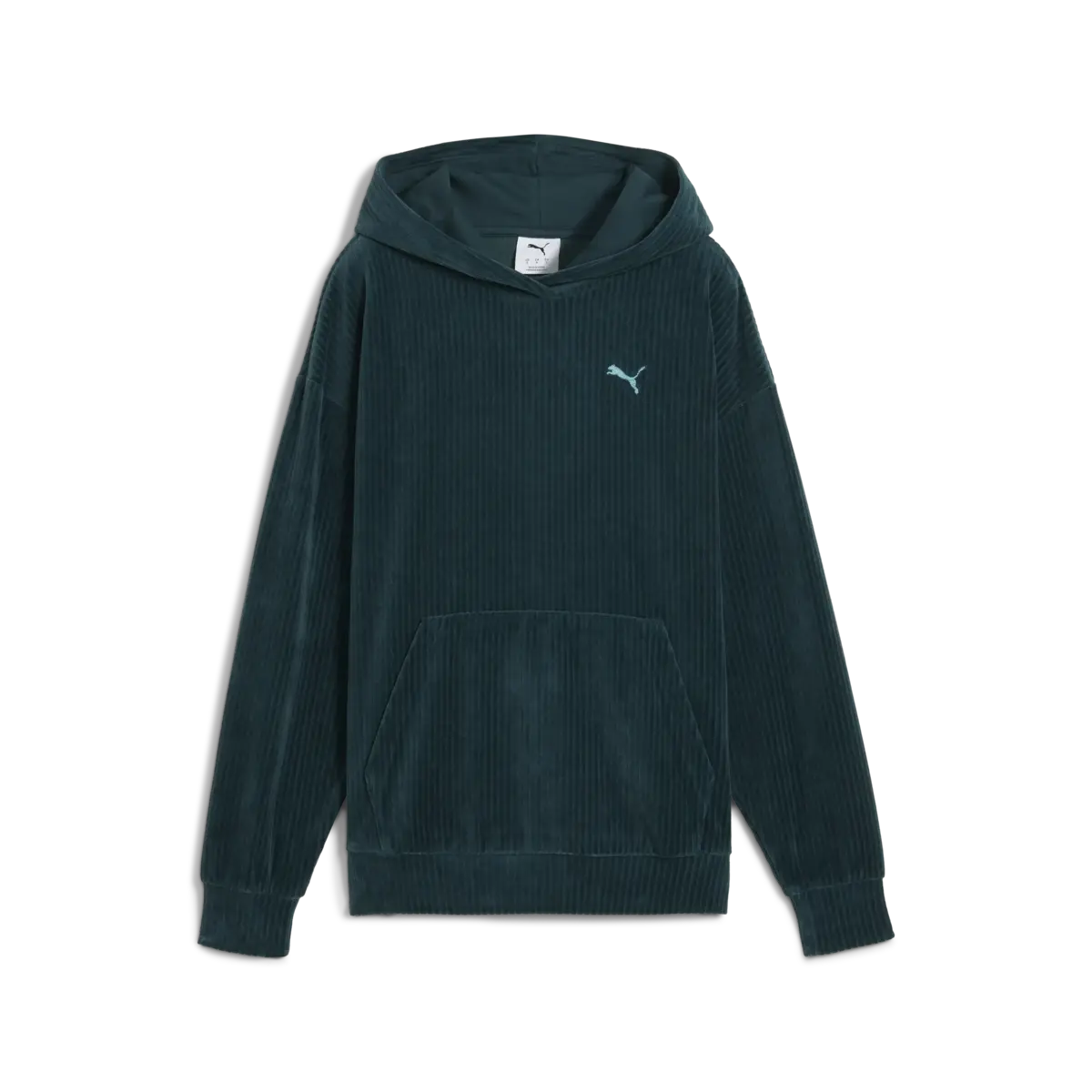 Puma ESS ELEVATED Velour Hoodie Yeşil Kadın Kadife Kapişonlu Sweatshirt