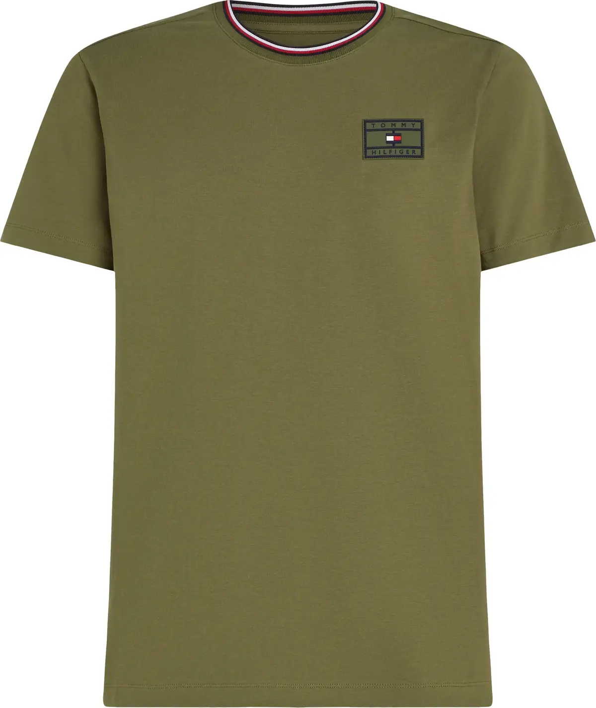 Tommy Hilfiger BADGE S/S TEE Erkek Yeşil T-Shirt