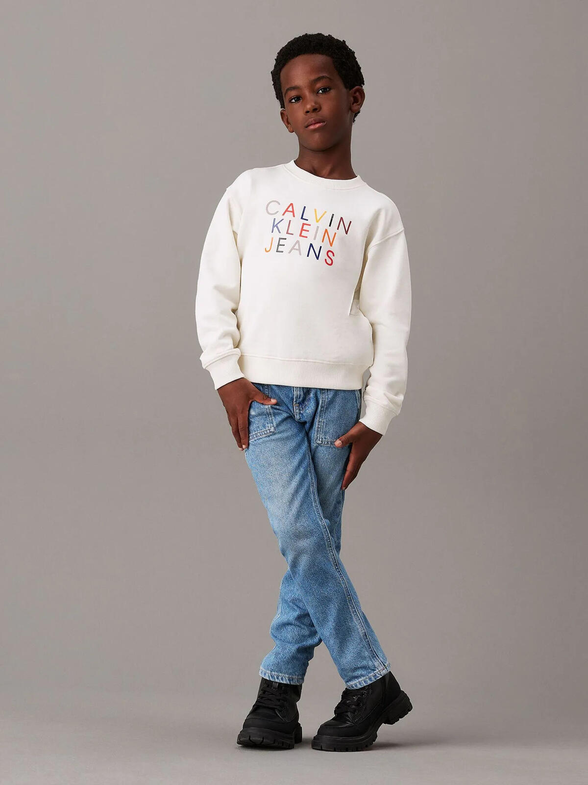 Calvin Klein LOGO GRAPHIC TERRY C, YBI Çocuk Krem Sweatshirt