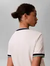 Calvin Klein SS CTN MONOGRAM STRI Beyaz Kadın Regular Fit Mini Elbise