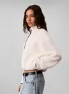 Calvin Klein SHERPA 1/4 ZIP CONTR, YAS Bej Kadın Sweatshirt