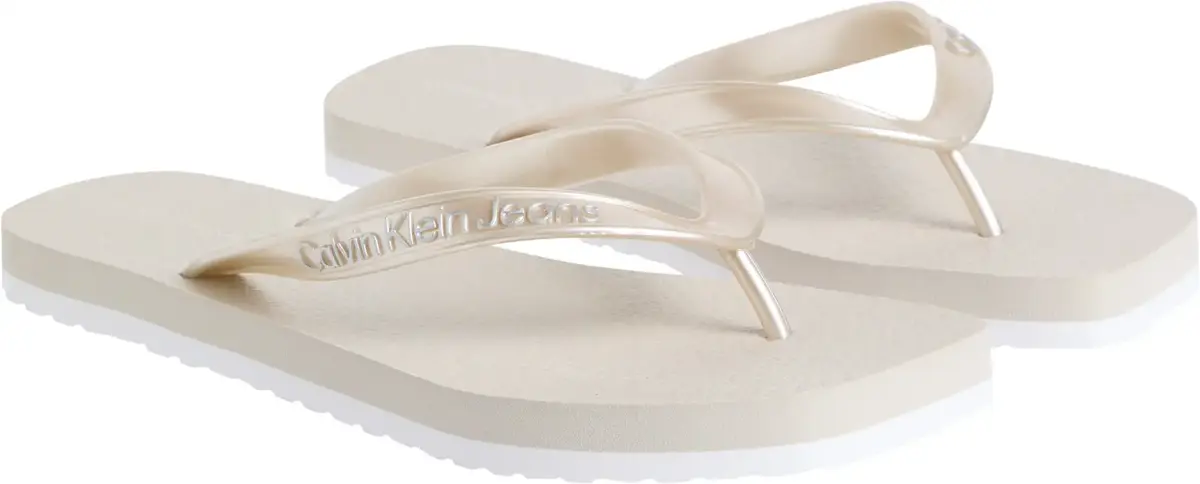 Calvin Klein THONG+ TPU METALLIC, ACF Beyaz Kadın Terlik