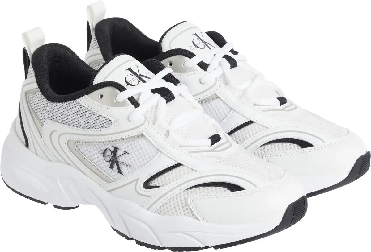 Calvin Klein RETRO TENNIS MESH ML, 01W Beyaz Kadın Spor Ayakkabı & Sneaker