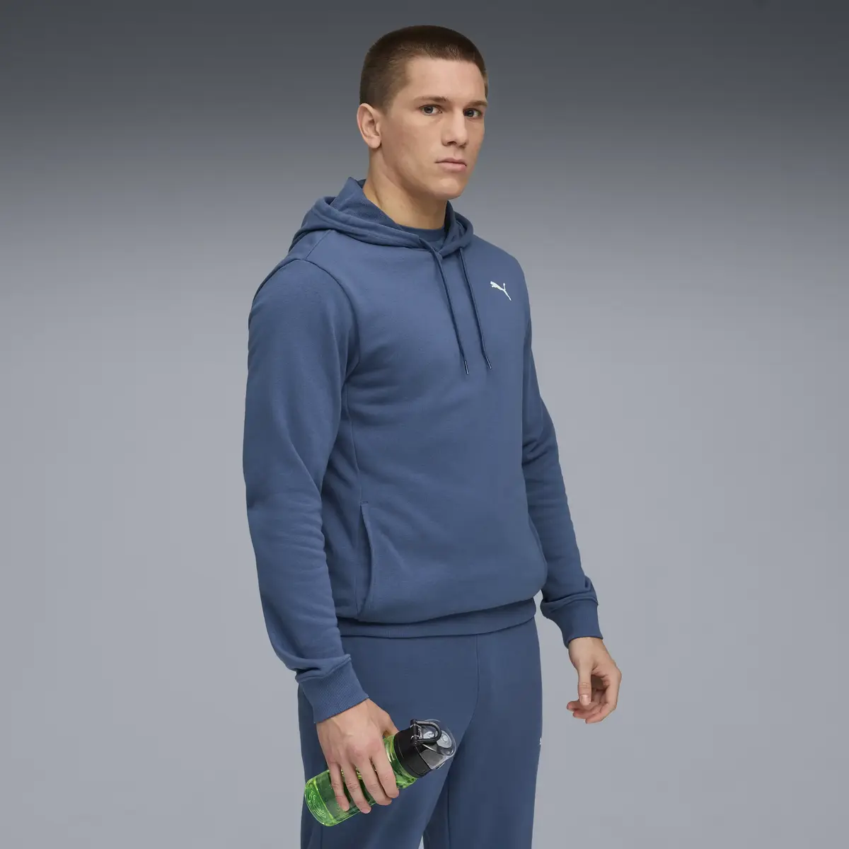 Puma TAD ESS French Terry Hoodie Mavi Erkek Sweatshirt