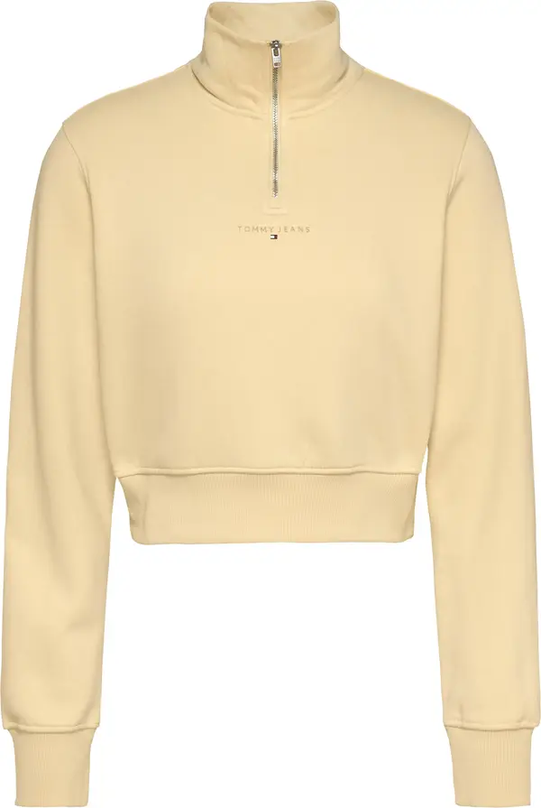 Tommy Hilfiger  TJW REG CRP 1/4ZIP T Kadın Bej Sweatshirt