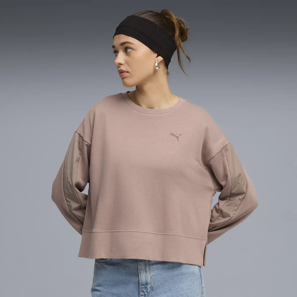Puma HER Relaxed Crew Pembe Kadın Sweatshirt