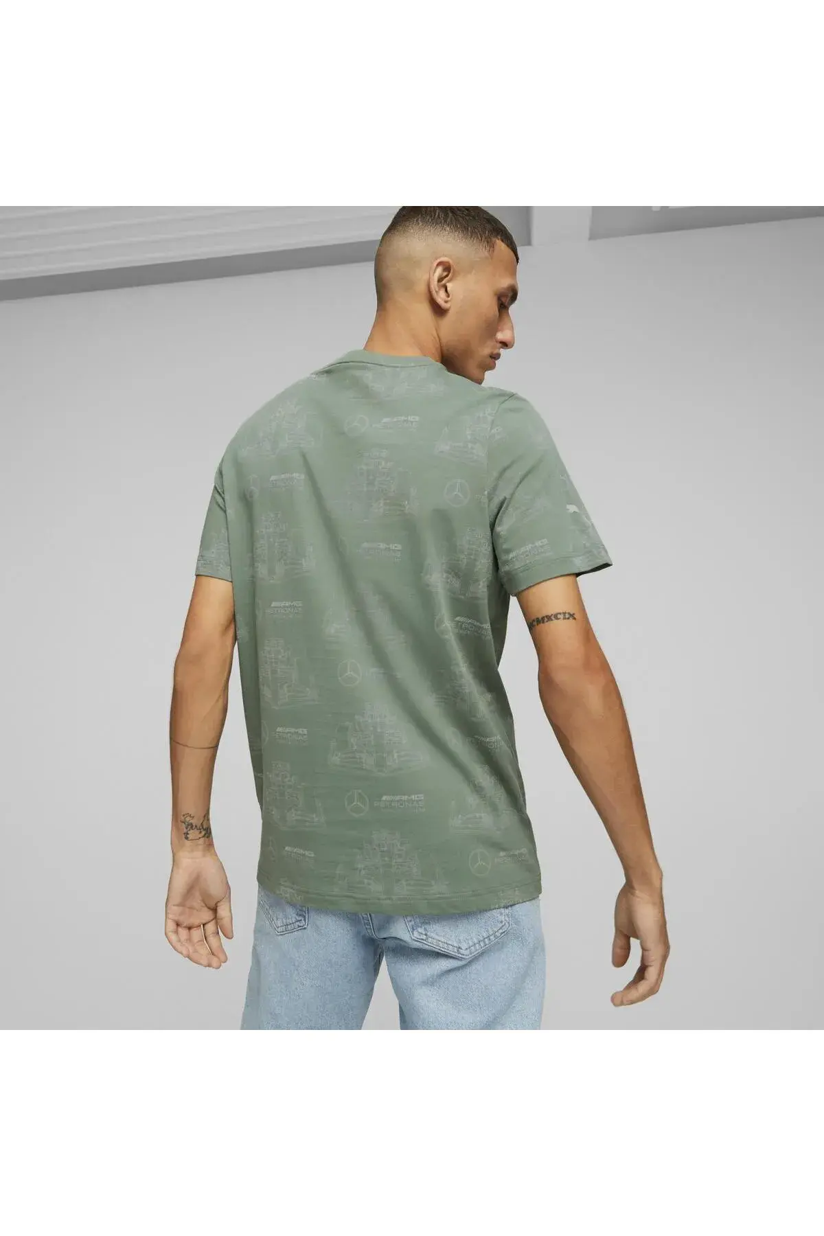 Puma MAPF1 AOP Logo Tee Yeşil Erkek T-Shirt
