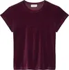 Calvin Klein SS VELOUR LOGO TEE Kadın Kahverengi T-Shirt