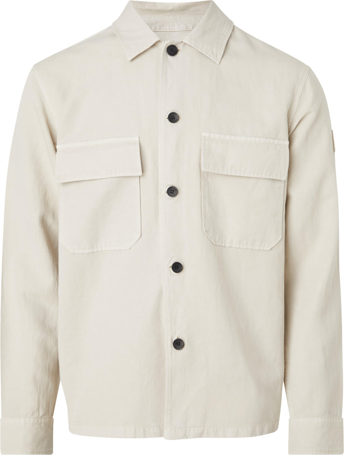 Calvin Klein COTTON LINEN TENCEL Erkek Krem Gömlek