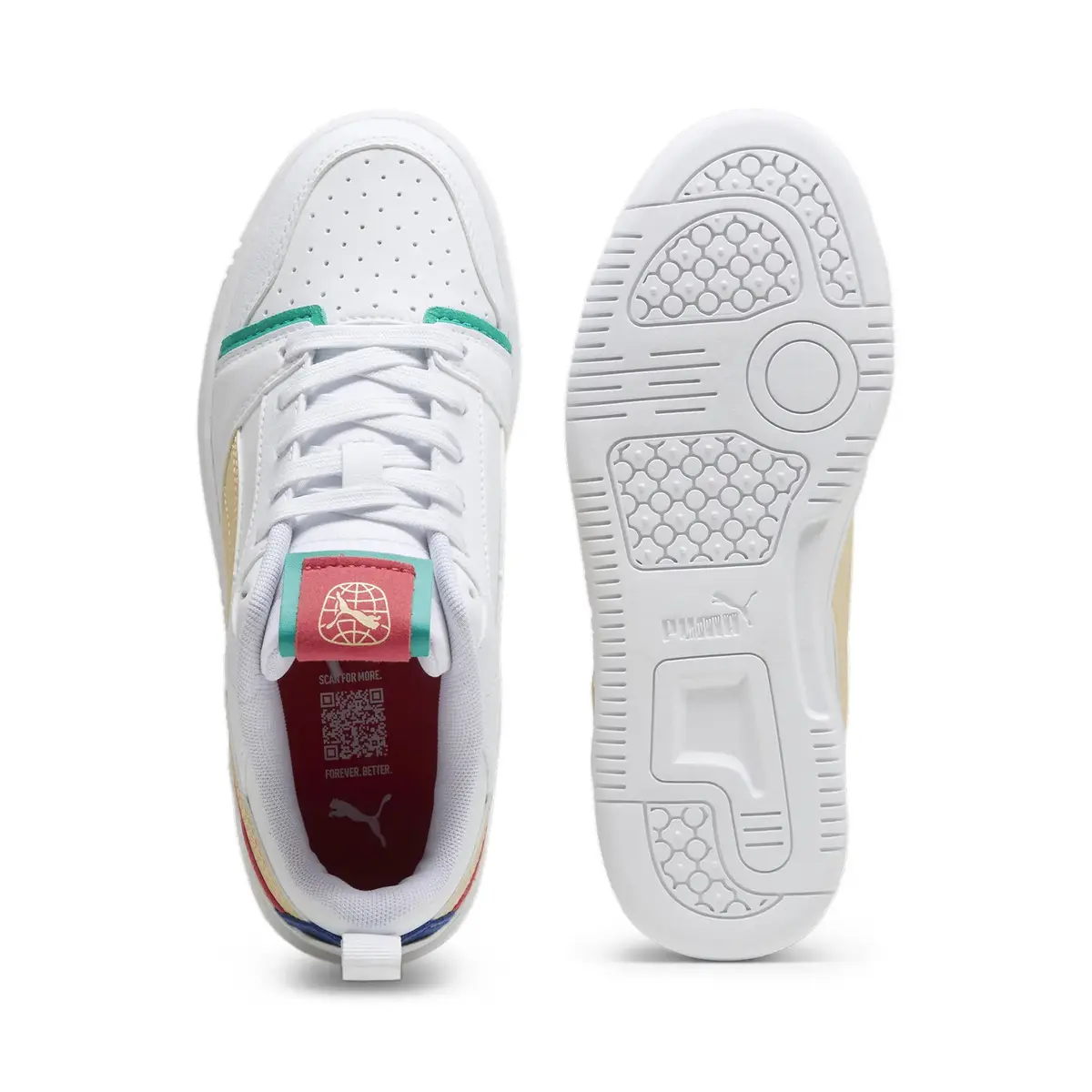 Puma Rebound V6 Lo Ready, Set, Better Jr Beyaz Kadın Günlük Spor Ayakkabı
