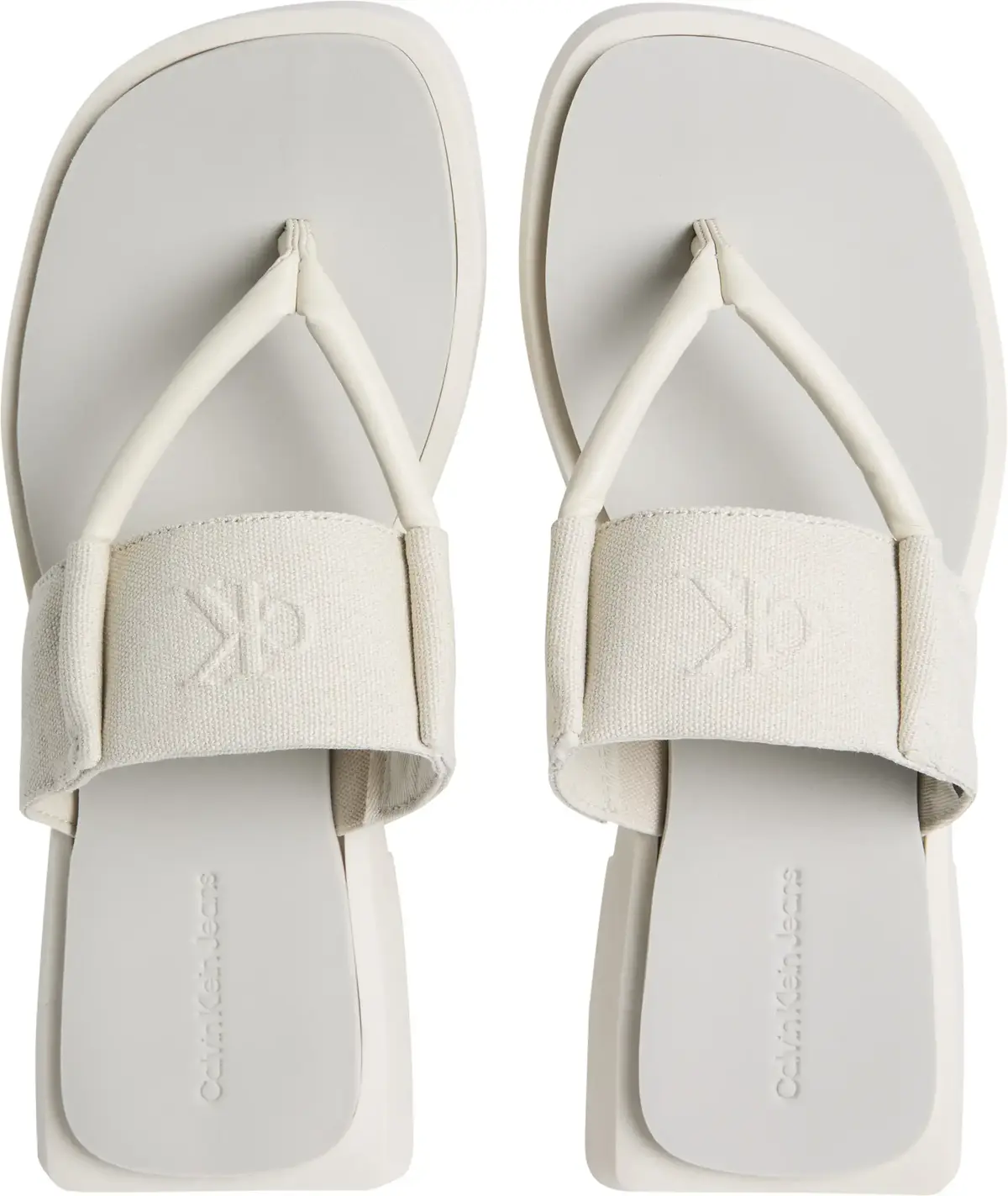 Calvin Klein SQ LOW WEDGE SANDAL, AEO Krem Kadın Terlik