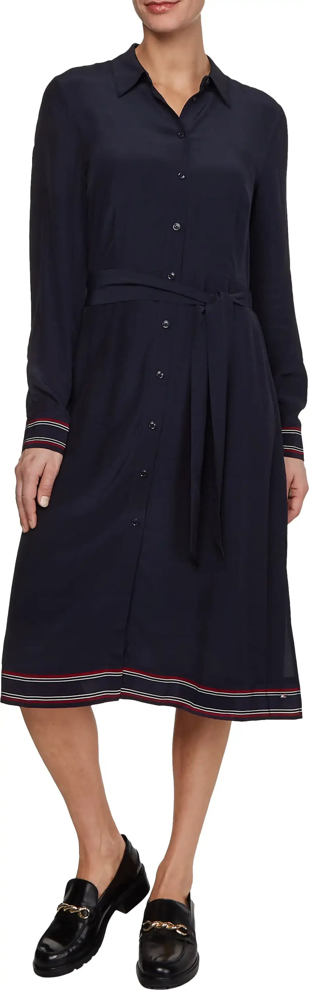 Tommy Hilfiger VIS MONOGRAM SHIRT D Kadın Siyah Elbise