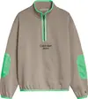 Calvin Klein SOLAR MIX MEDIA ZIP- Erkek Krem Sweatshirt