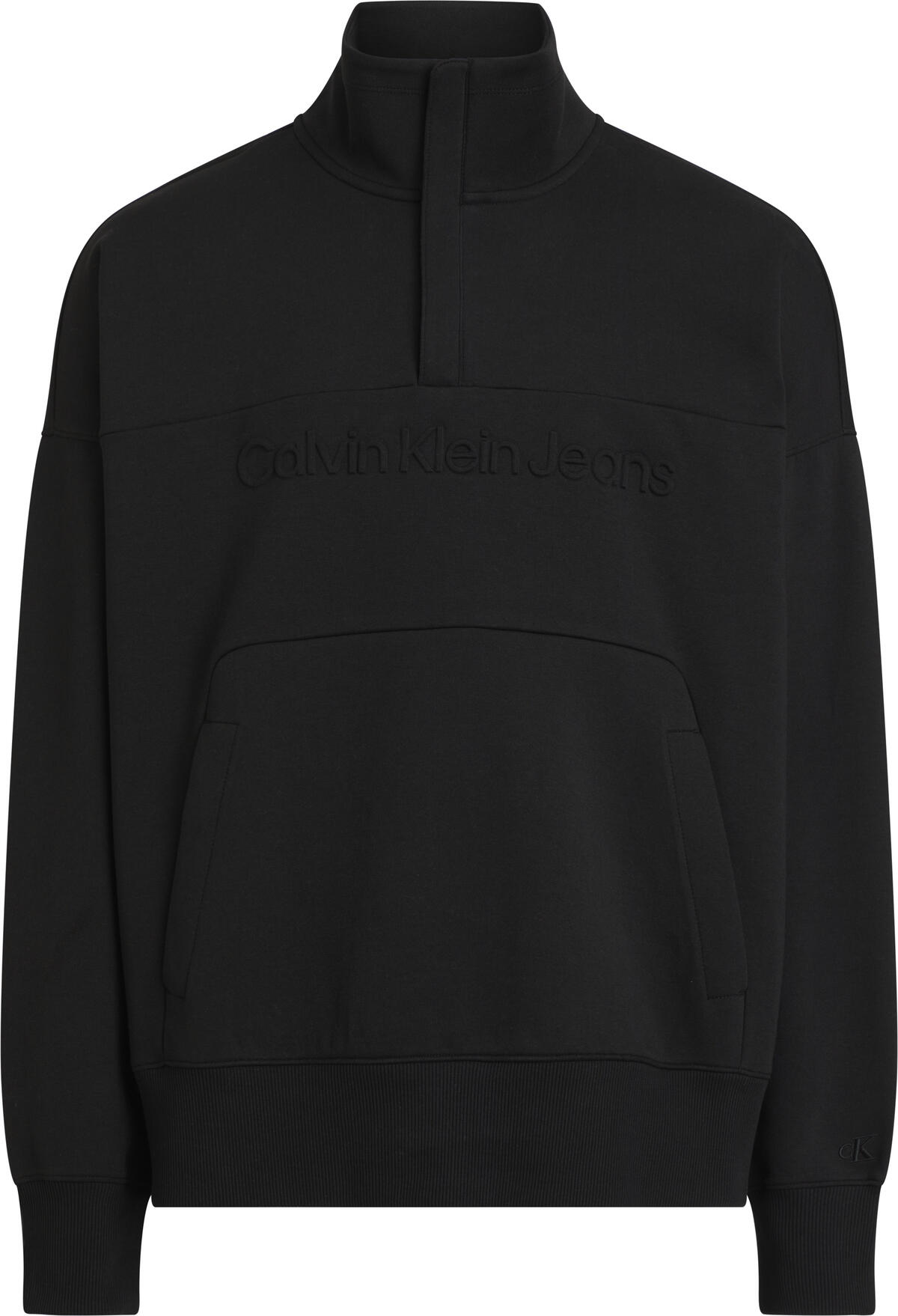 Calvin Klein INSTITUTIONAL EMBOSS Erkek Siyah Sweatshirt