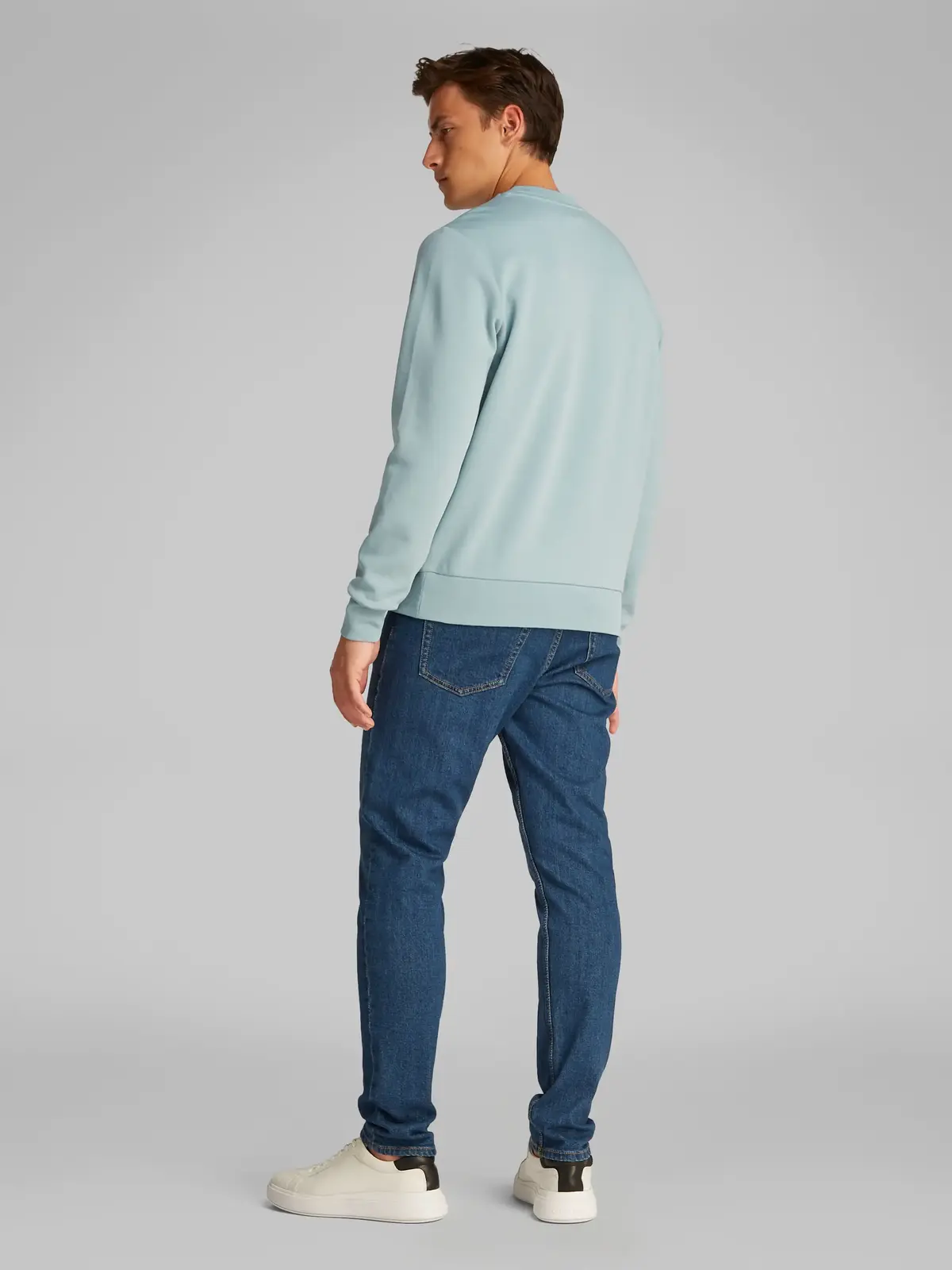 Calvin Klein MICRO LOGO REPREVE Mavi Erkek Sweatshirt