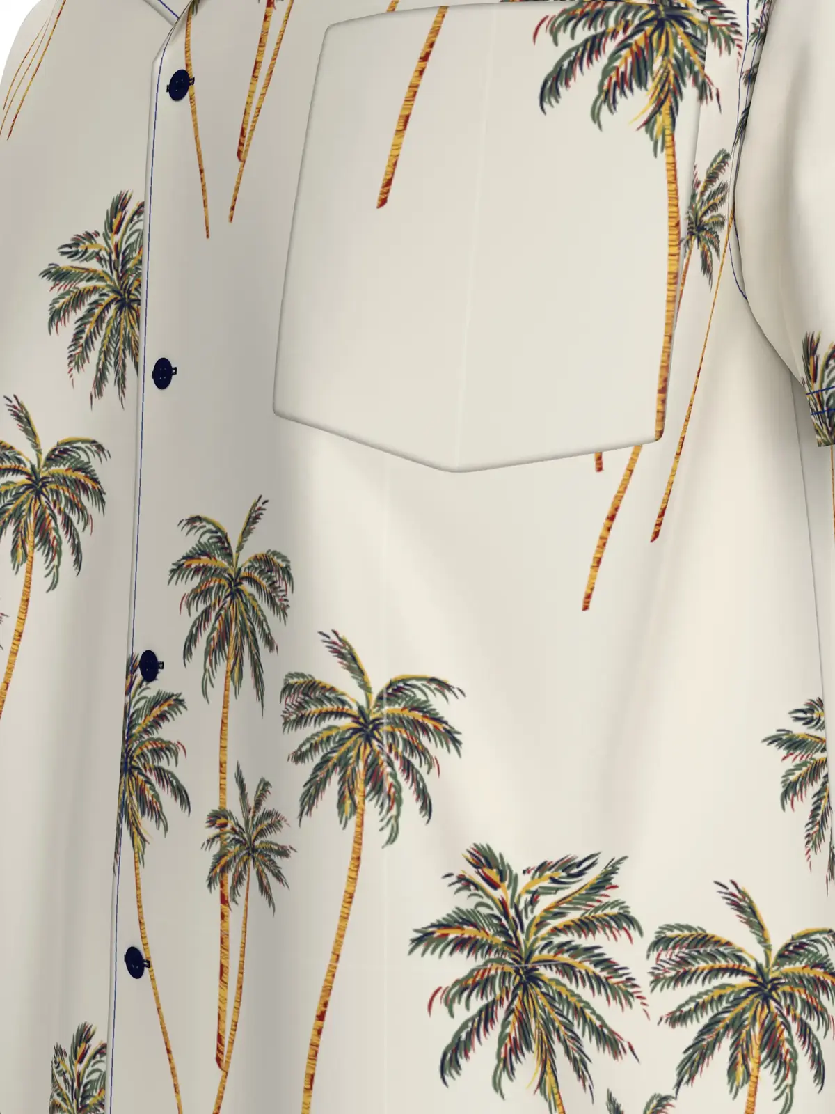 Tommy Hilfiger BOWLING SHIRT PRINT, 0F7 Krem Erkek Gömlek