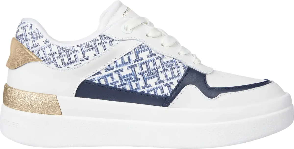 Tommy Hilfiger LUX COURT SNEAKER MO, YBL Beyaz Kadın Spor Ayakkabı & Sneaker