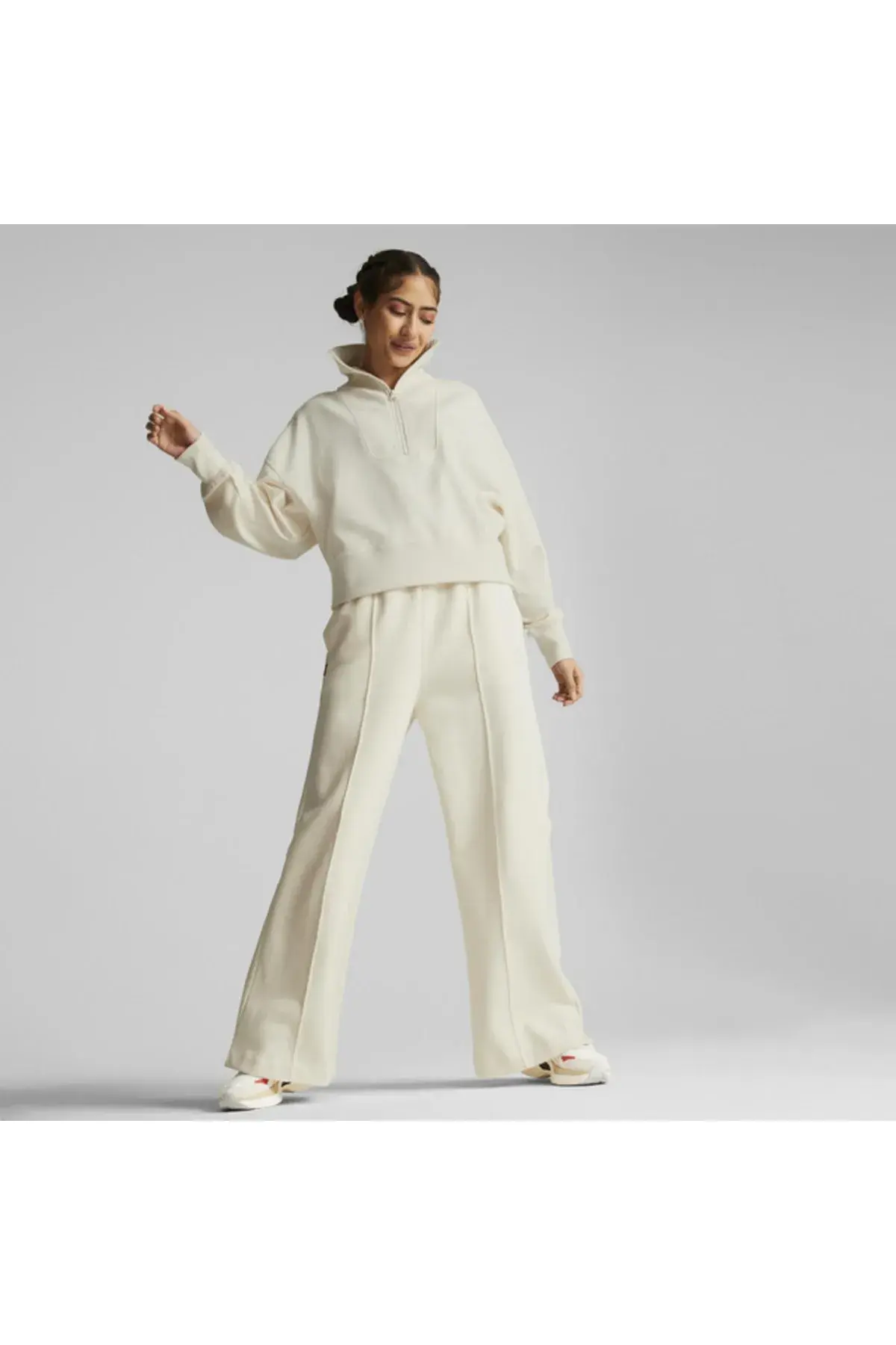 Puma Infuse Half Bej Kadın Yarım Fermuarlı Sweatshirt