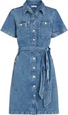 Tommy Hilfiger DNM SS KNEE BELTED D, 1A8 Mavi Kadın Elbise-Etek