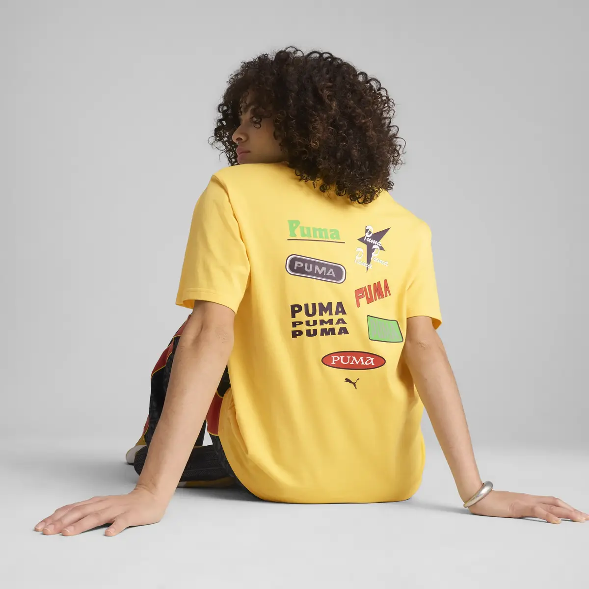 PUMA WARDROBE ESS Graphic Tee Sarı Kadın T-Shirt