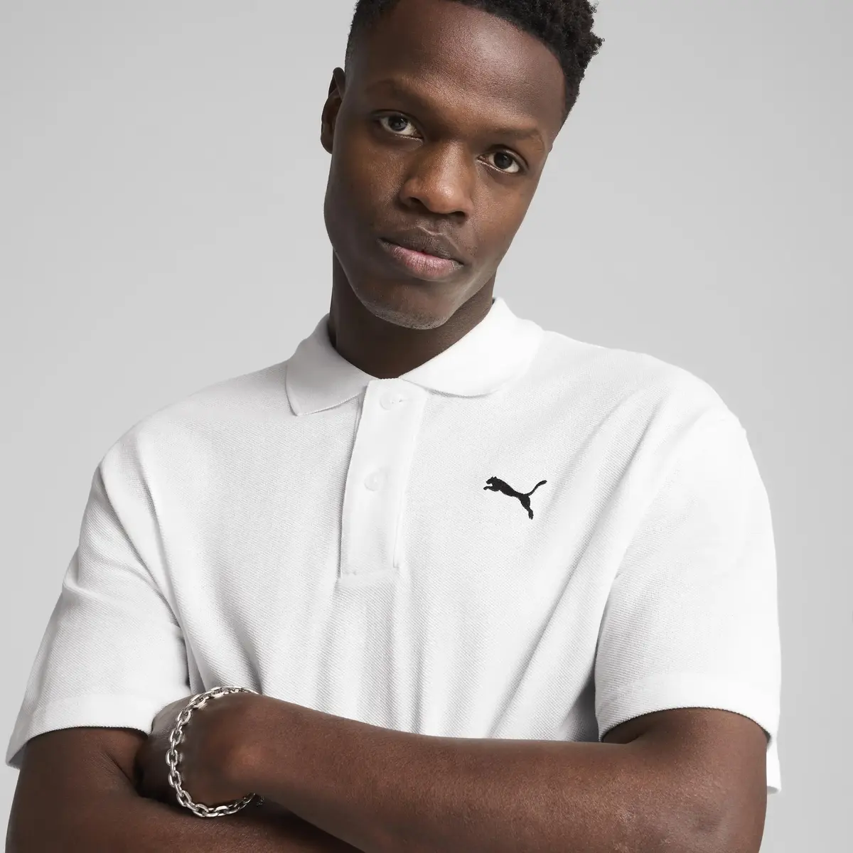 PUMA WARDROBE ESS Pique Polo Beyaz Erkek Polo T-Shirt